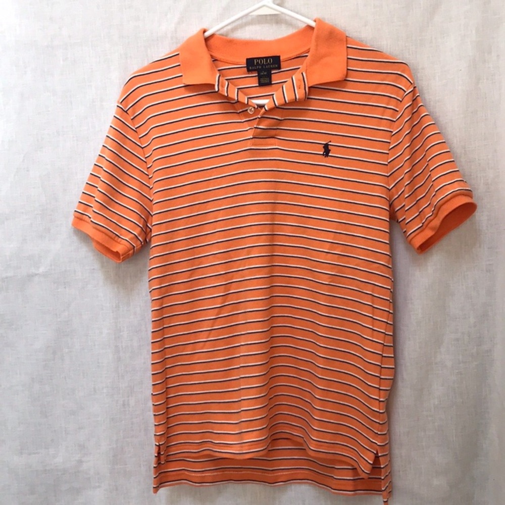 Polo Ralph Lauren Boy’s Orange w/ Blue Stripe Polo